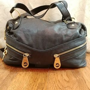 MICHAEL KORS black with gold hardware bag beautiful buttery leather.